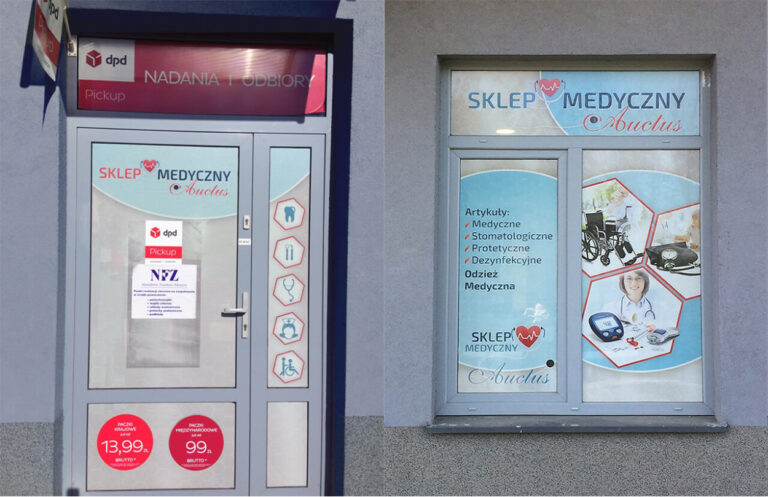 Identyfikacja wizualna i wizytówki sklep medyczny Auctus Głogów