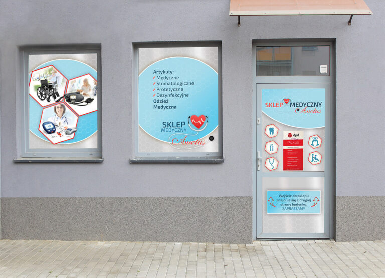 Identyfikacja wizualna i wizytówki sklep medyczny Auctus Głogów